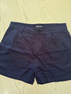Osklen Men's Navy Flat Front Shorts